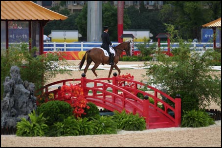 The Chinese culture is reflected in the Dressage Arena