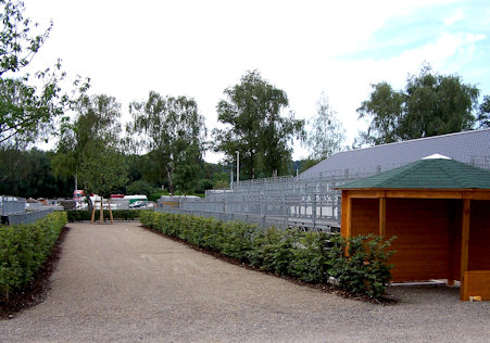 The trot-up area with tiered se...